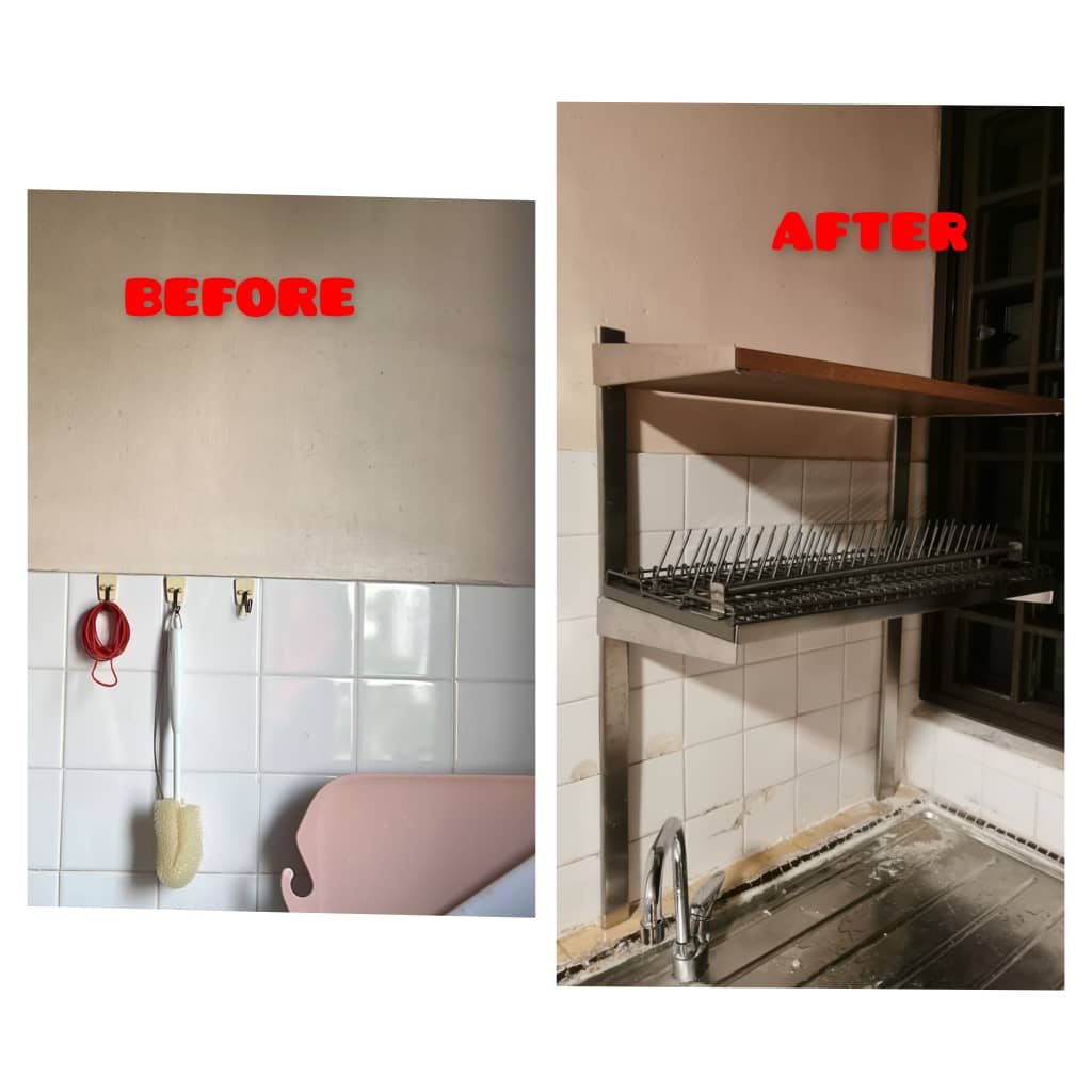Install Kitchen Rack - Handyman Services Singapore