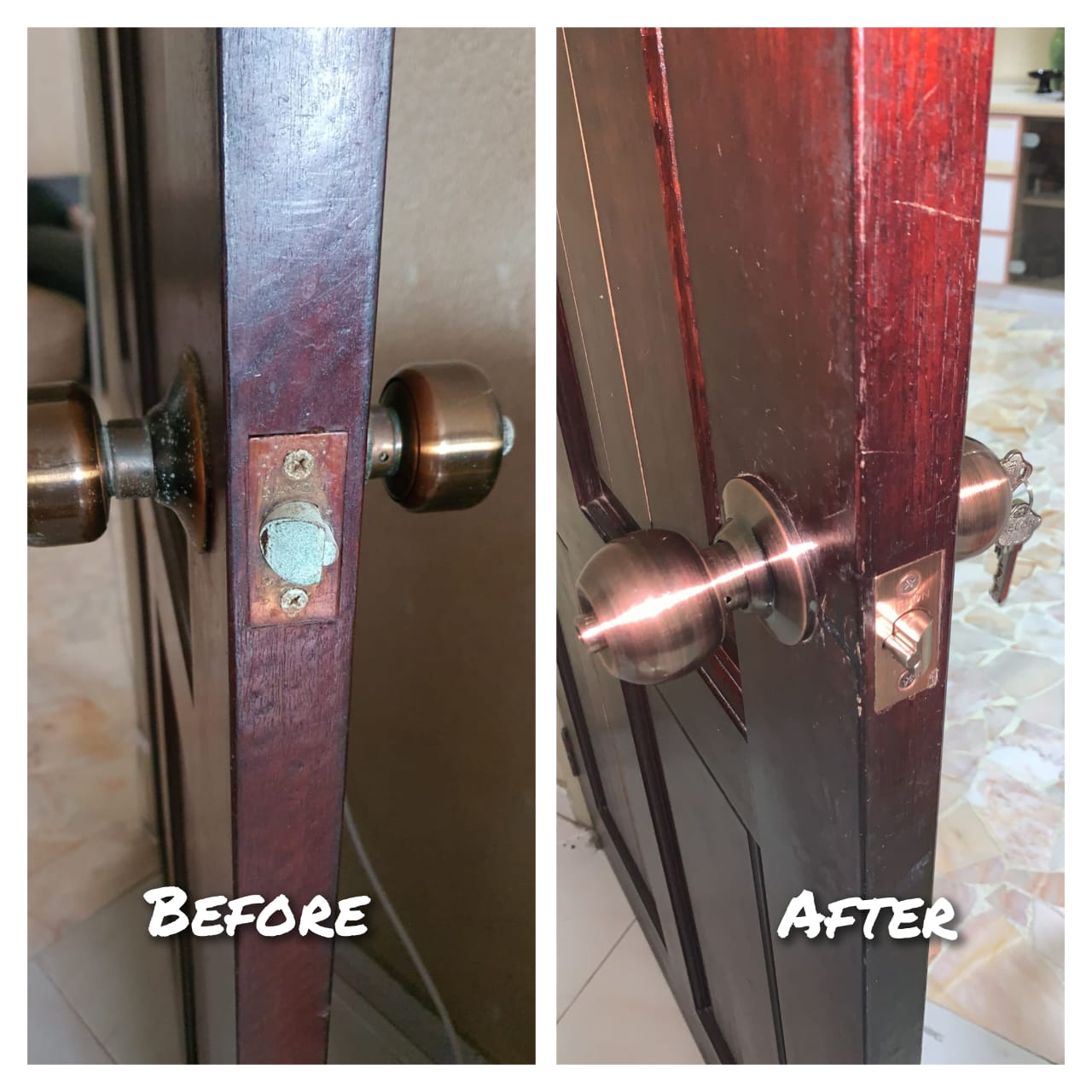 B&A 8 Supply And Replace New Lockset